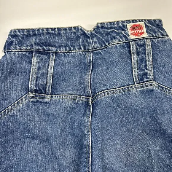 Vintage 80’s Blue Jeans Don’t Stop Denim Baggy Junior Women’s Size 11/12 - Picture 8 of 11